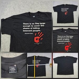 Vintage Howard Zinn Quote T Shirt Mens XL Black Anti War Political Graphic Tee
